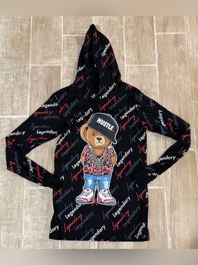 Vibe Black Hoodie with White Palm Logo
